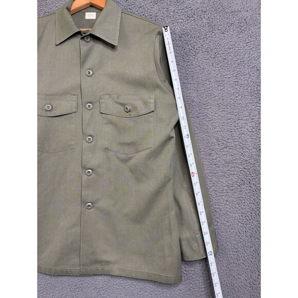 US Military Shirt Mens 15.5 Green Utility Dura Press OG 507 Combat Vintage USGI - Picture 7 of 15